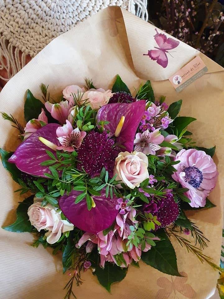 bouquet-violet-rose-vert